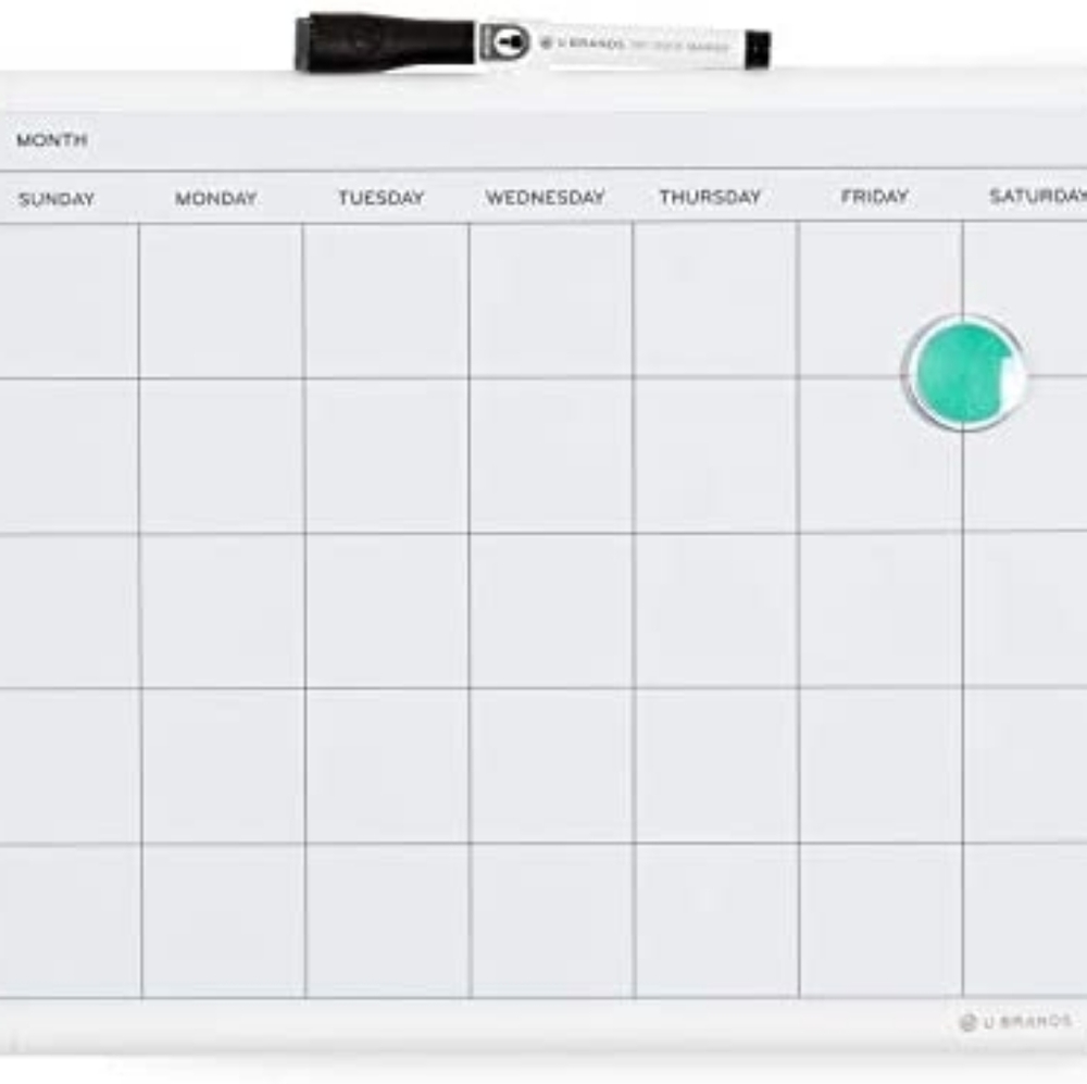 Magnetic Monthly Calendar Dry Erase Board, 11 X 14